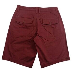 A|X Armani Exchange Men's Burgandy Flat Front Chino Printed Shorts Size 29